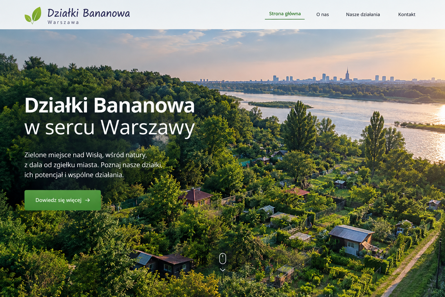 Ilustracja zielonych terenów nad Wisłą